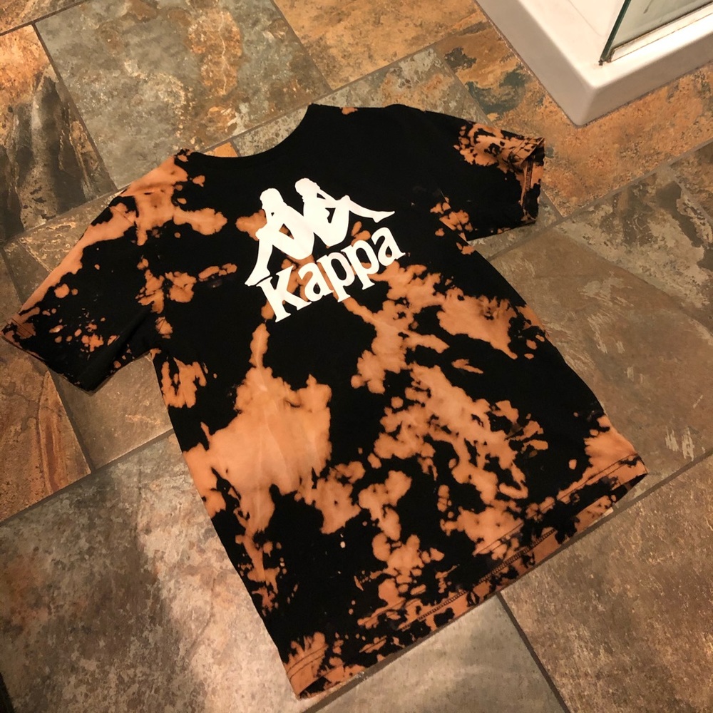 Black Bleached Kappa T-Shirt - Picture 1 of 4